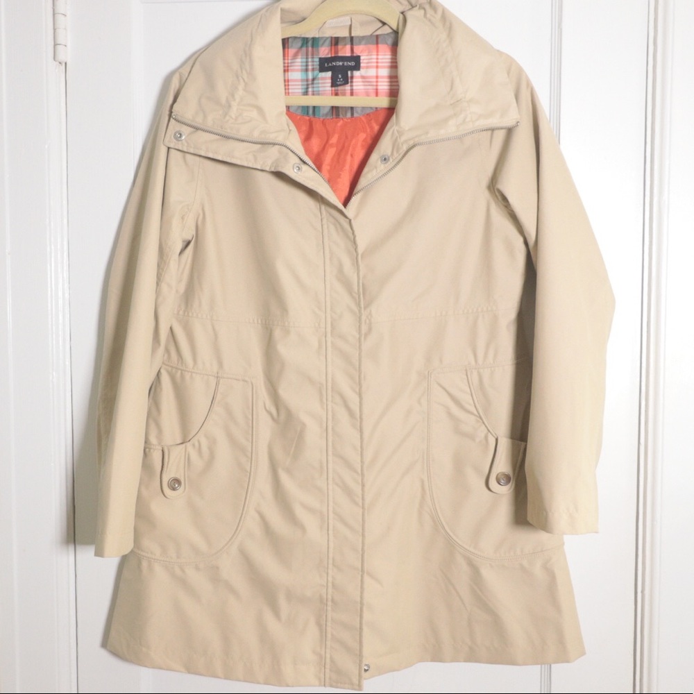 ‼️SOLD‼️Land’s end Khaki Rain/winter coat